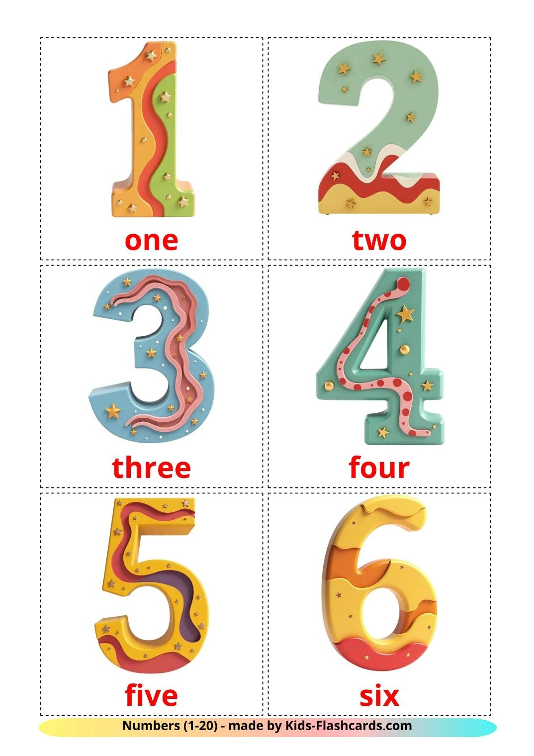 20 Printable Numbers (1-20) Flashcards In English (Free Pdf) intended for Free Printable Numbers 1 to 20