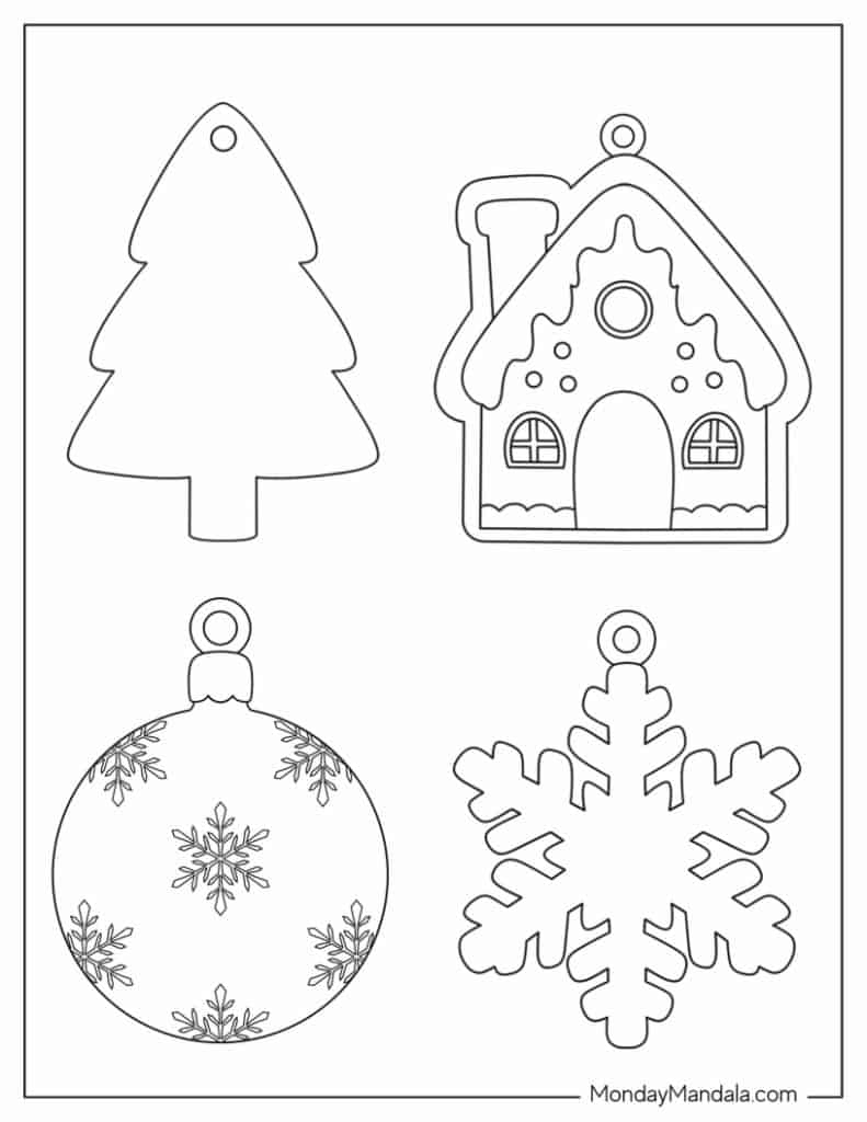 200 Printable Christmas Ornaments (Free Templates) regarding Free Printable Christmas Tree Ornaments