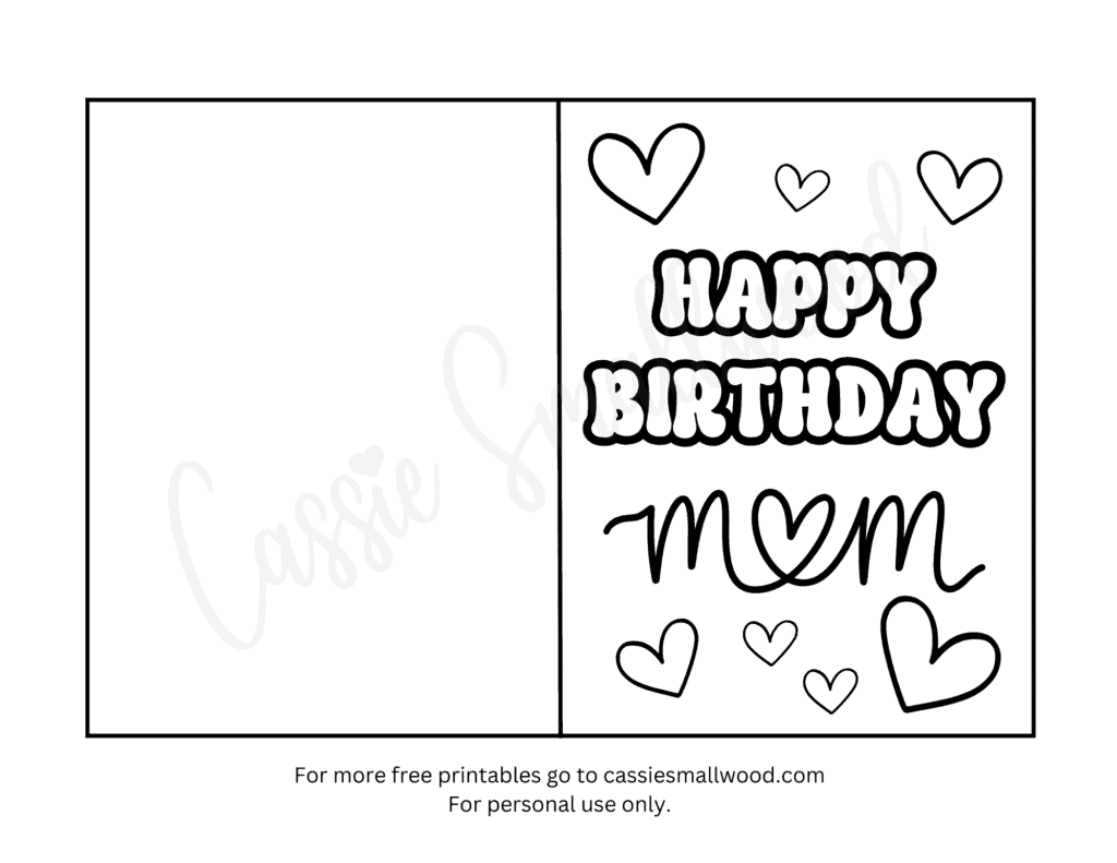 22 Coloring Birthday Cards For Mom Free Printables - Cassie Smallwood throughout Birthday Card For Mom Printable