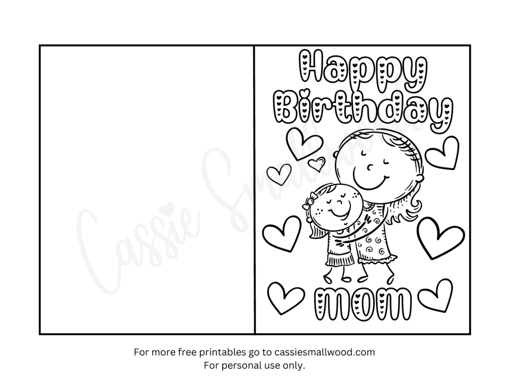 22 Coloring Birthday Cards For Mom Free Printables - Cassie Smallwood with Birthday Card For Mom Printable