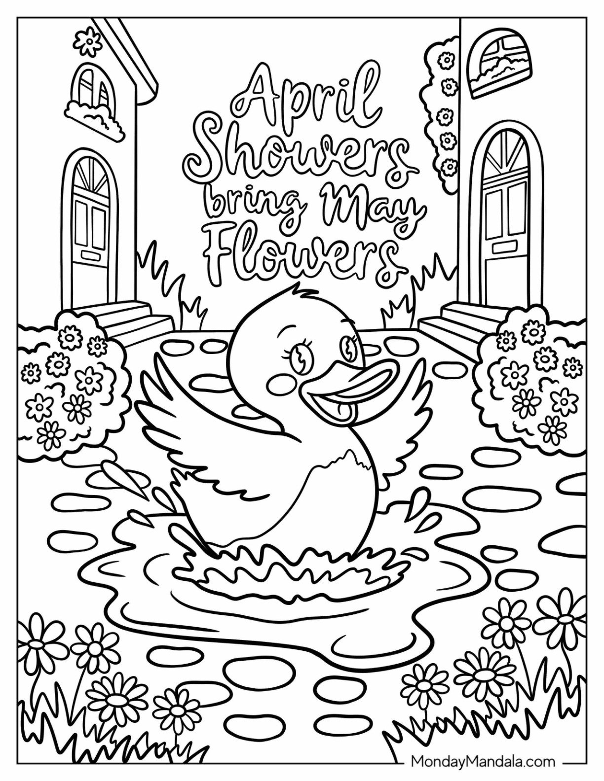 26 April Coloring Pages (Free Pdf Printables) with regard to April Showers Bring May Flowers Printables