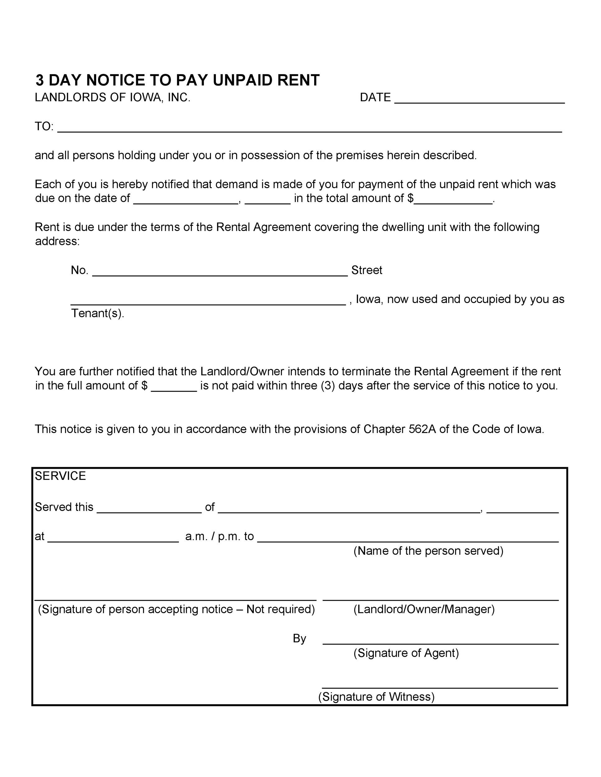 34 Printable Late Rent Notice Templates ᐅ Templatelab for Free Printable Late Rent Notice Template