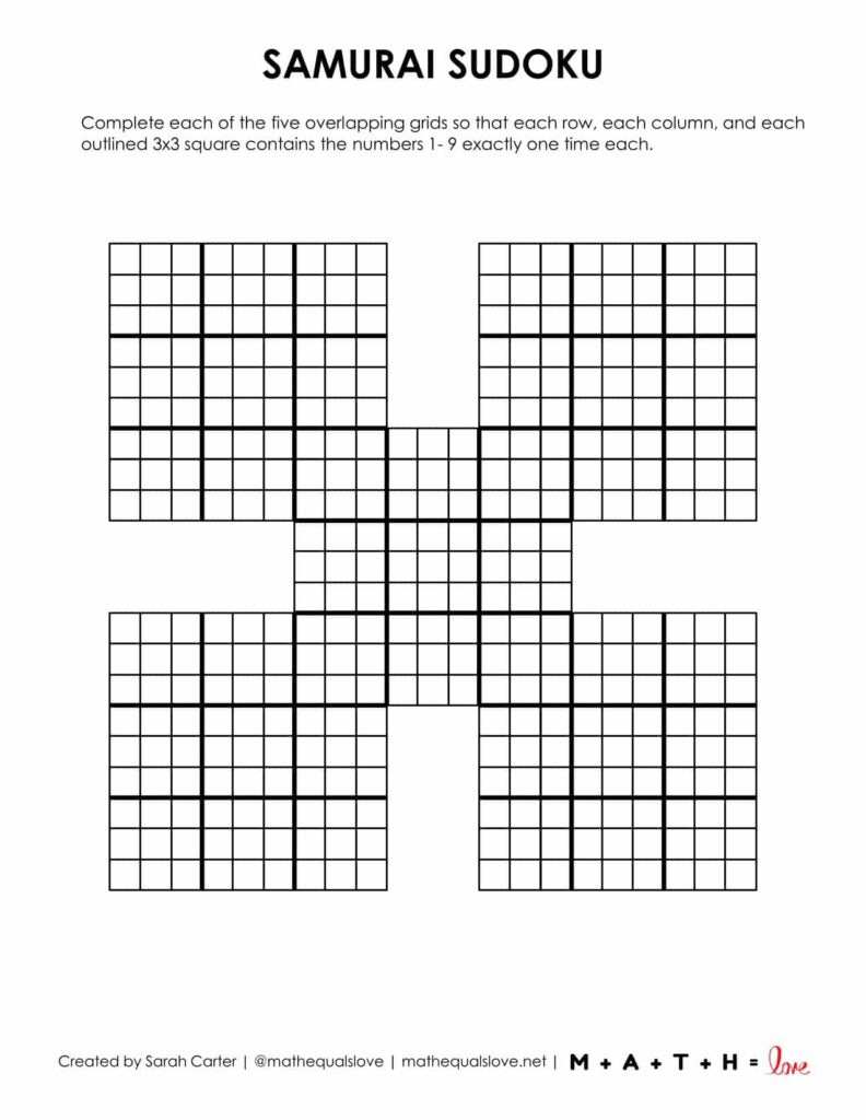 36 Free Samurai Sudoku Printable Puzzles (Pdf) within Free Printable Samurai Sudoku Games
