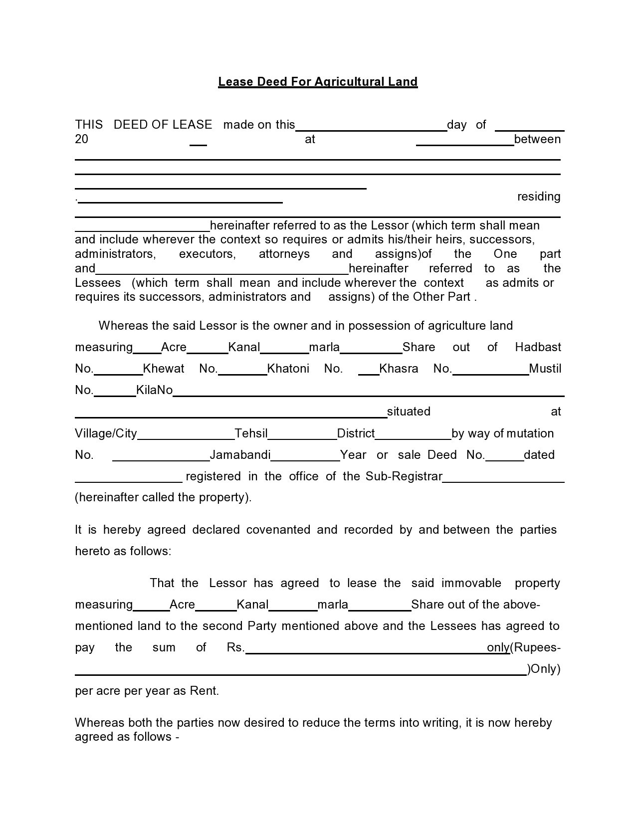37 Free Land Lease Agreements [Word &amp;amp; Pdf] ᐅ Templatelab inside Free Printable Land Lease Agreement