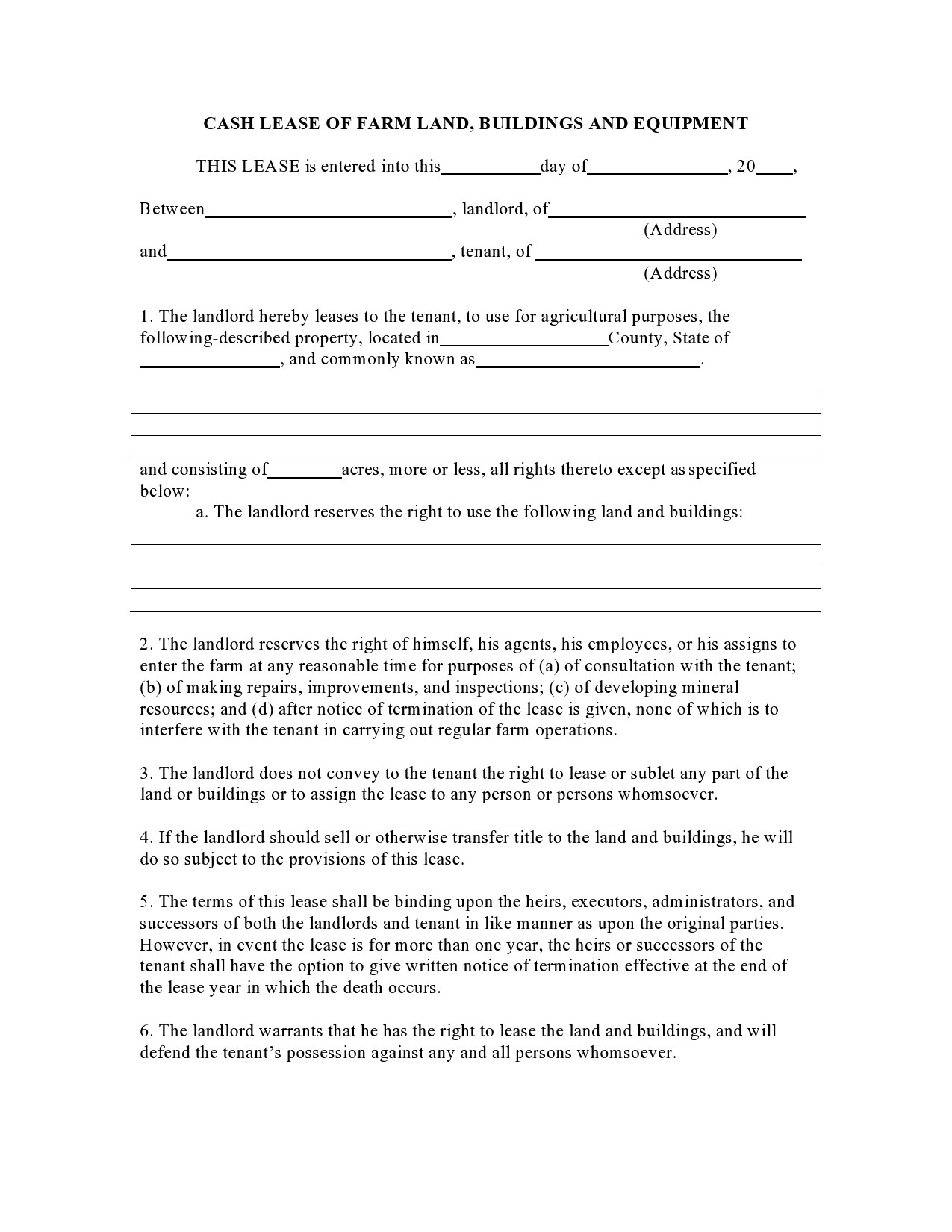 37 Free Land Lease Agreements [Word &amp;amp; Pdf] ᐅ Templatelab intended for Free Printable Land Lease Agreement