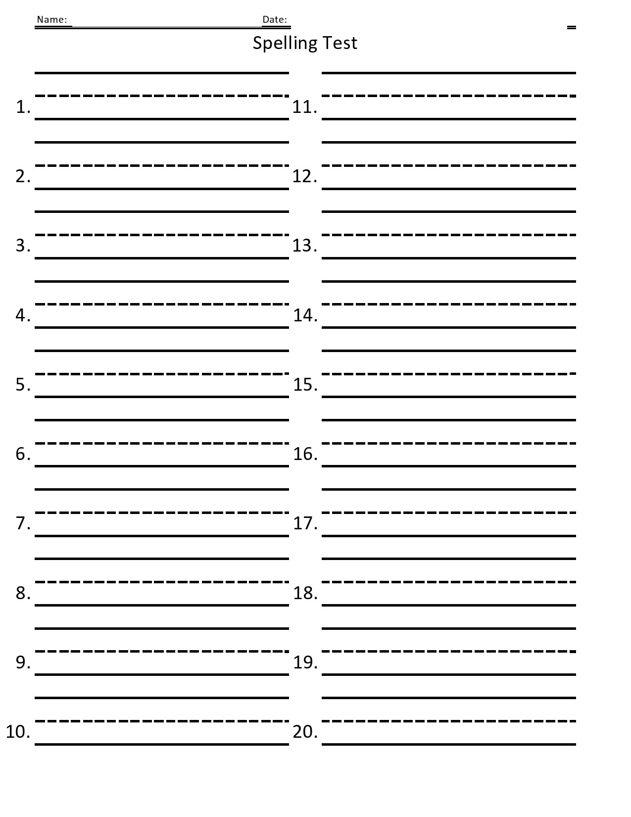 38 Printable Spelling Test Templates [Word &amp;amp; Pdf] ᐅ Templatelab intended for Free Printable Spelling Test Template
