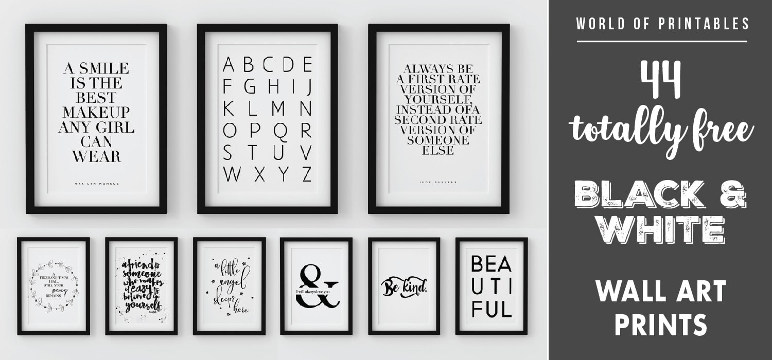 44 Free Modern Black And White Wall Art Printables - World Of inside Black and White Printable Art