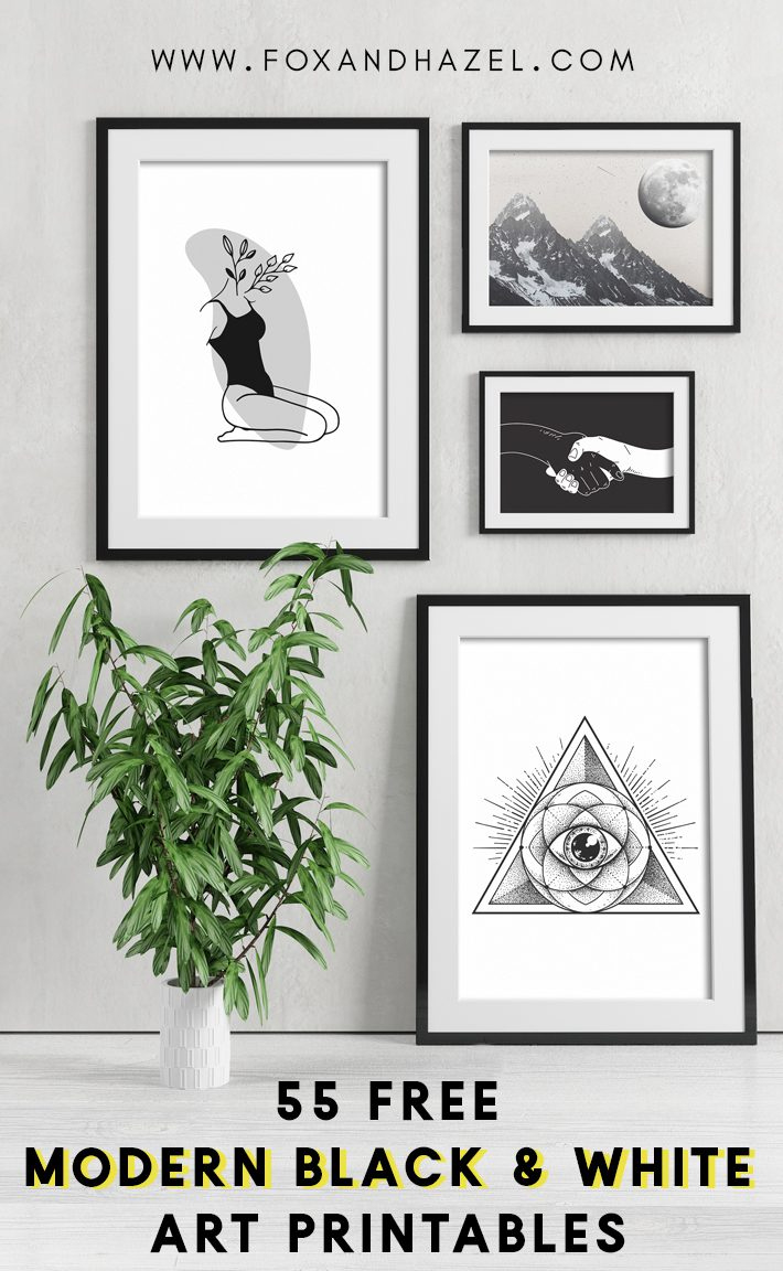55 More Free Black And White Art Printables | Fox + Hazel in Black and White Printable Art