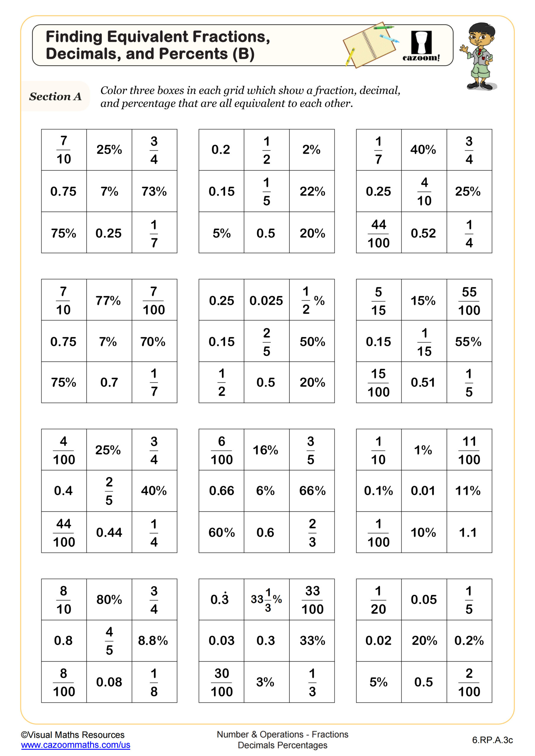 6Th Grade Math Worksheets | Printable Pdf Worksheets | Cazoom Math for Free Printable Math Sheets For 6Th Graders