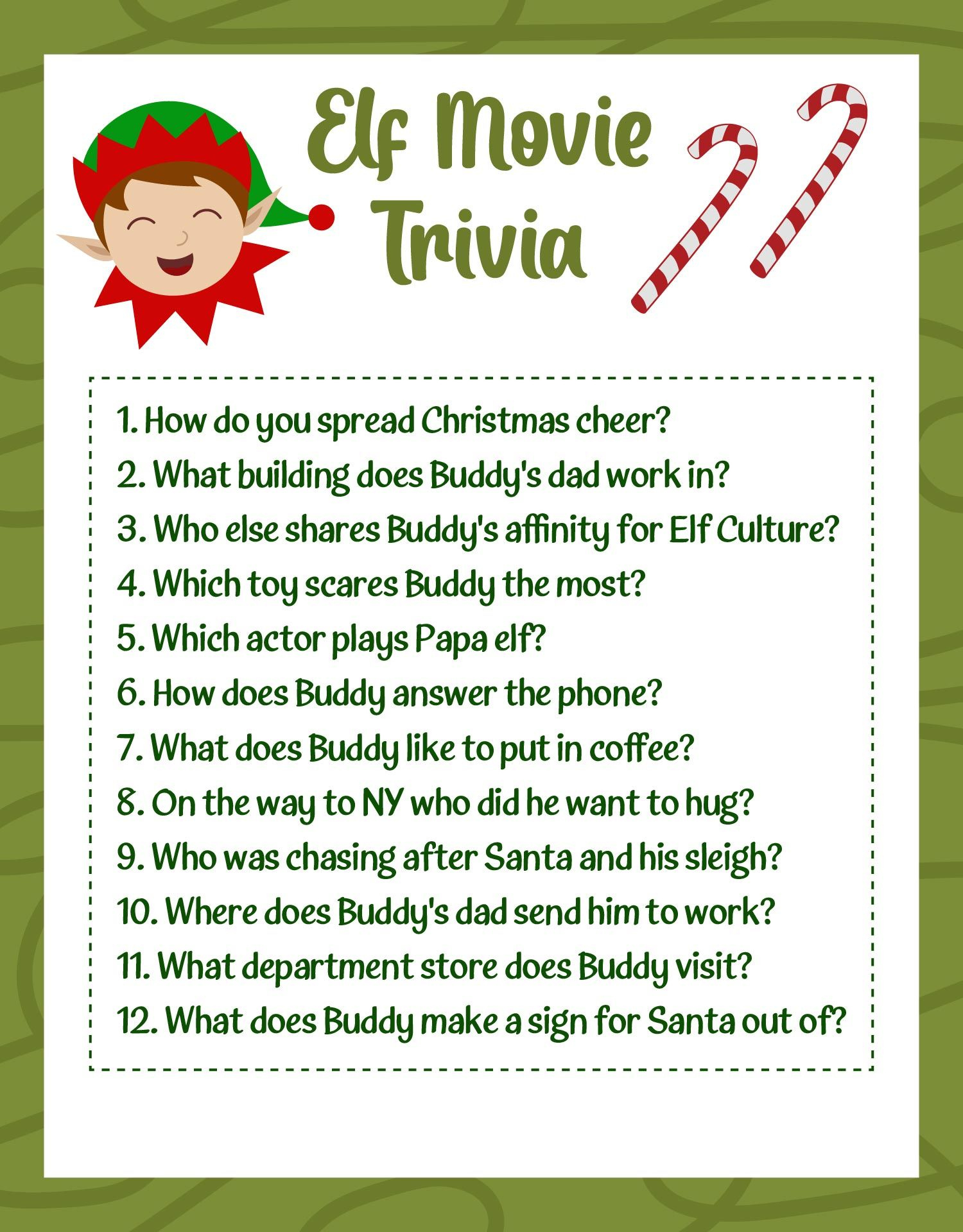 70 Christmas Party Ideas | Christmas Games, Christmas Party Games pertaining to Elf Movie Trivia Questions Printable