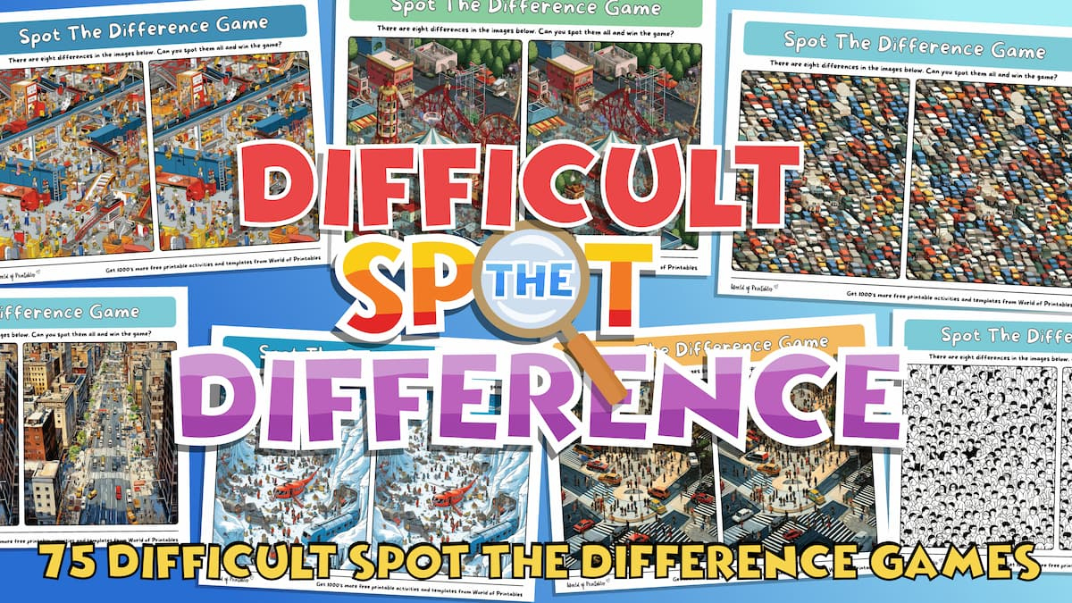 75 Difficult Spot The Difference Games - World Of Printables for Difficult Spot The Difference Printable