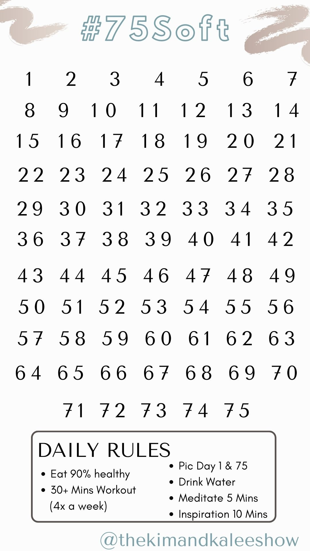 75 Soft Challenge – The Rules, Printables &amp;amp; Meal Plan in 75 Soft Tracker Free Printable