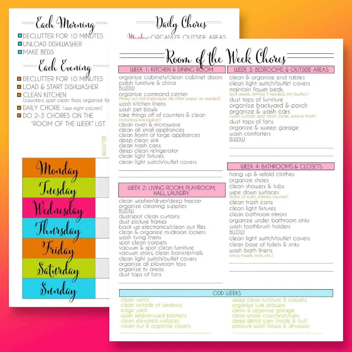 A Printable House Cleaning Checklist That Works | Lamberts Lately intended for Free Printable Cleaning Schedule Template