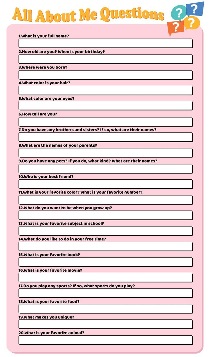 All About Me Adult - 20 Free Pdf Printables | Printablee throughout Printable All About Me Questions For Adults