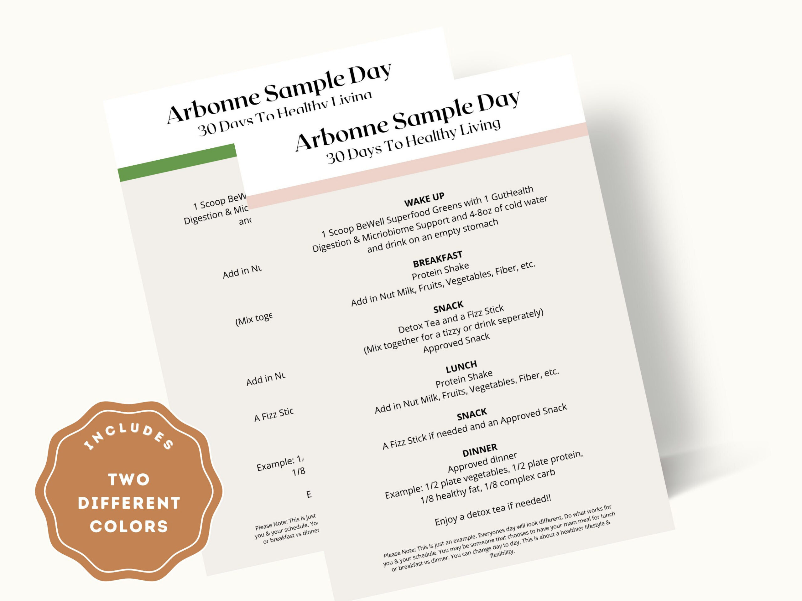 Arbonne 30 Day Sample Day Cards (Us Version) | Arbonne 30 Days To Healthy Living | Sample Day Card | Instant Download + Print pertaining to Printable Arbonne 30 Day Challenge Meal Plan