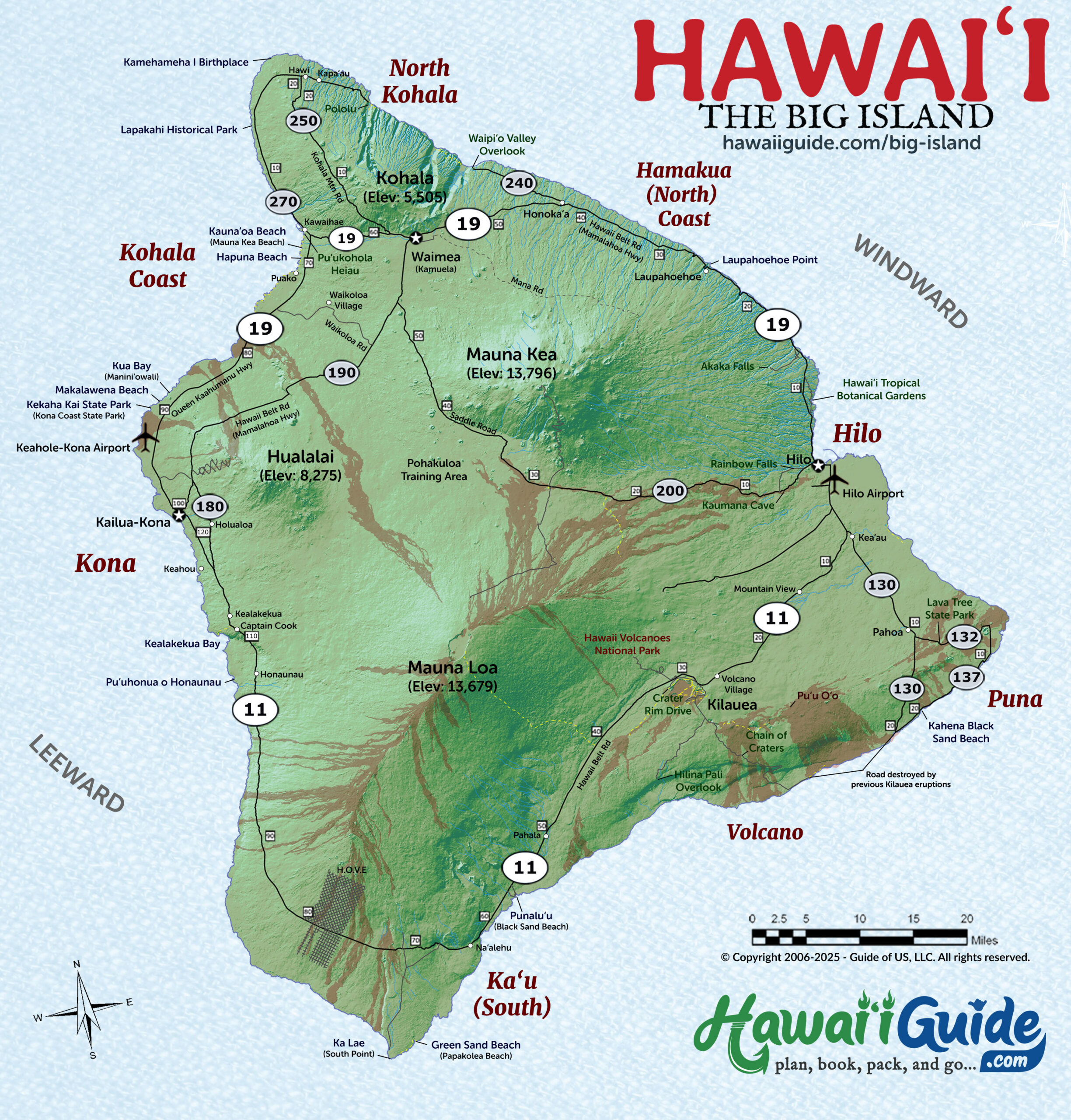 Big Island Hawaii Maps With Printable Road Map throughout Map of Hawaii Big Island Printable