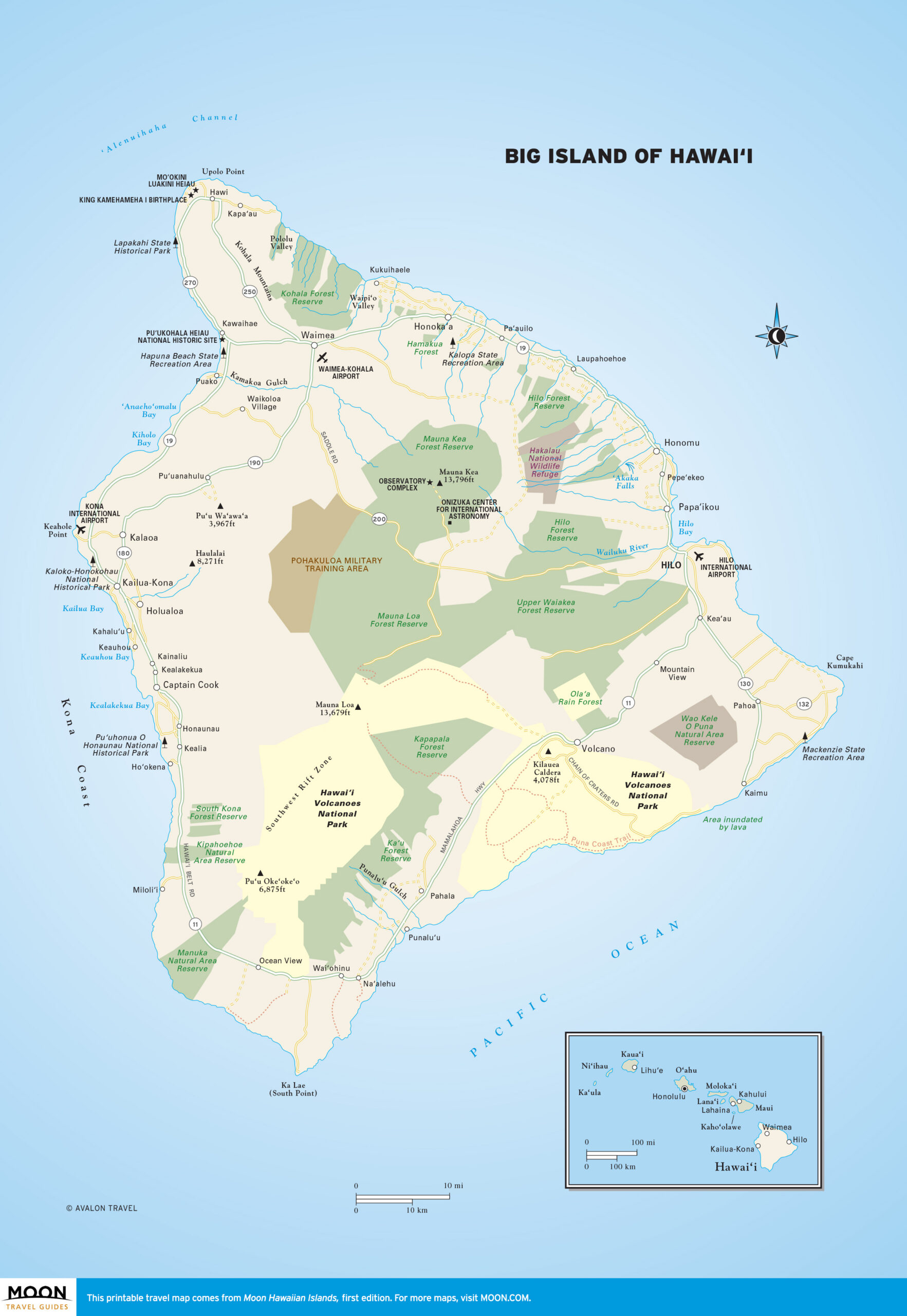 Big Island Of Hawai&amp;#039;I | Moon Travel Guides with Map Of Hawaii Big Island Printable