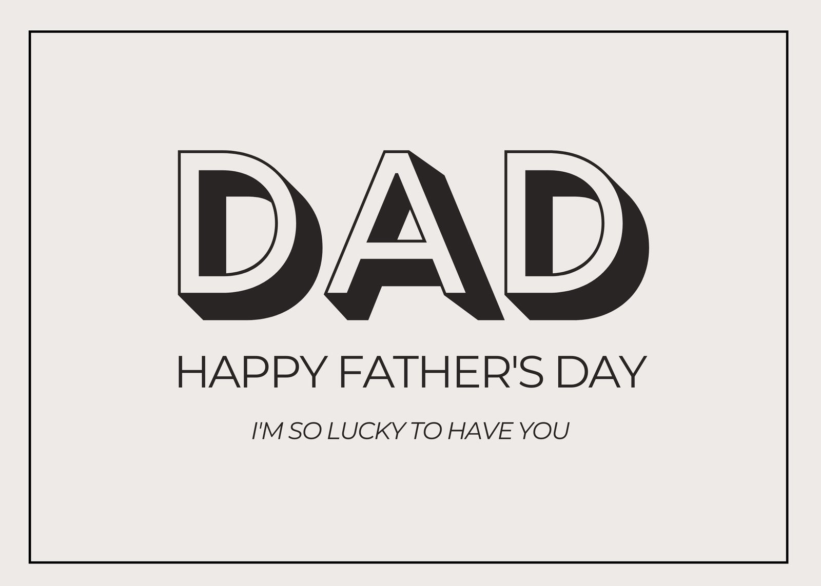 Black And White Print Fathers Day Card Free, Printable Father&amp;#039;S Day for Free Printable Father&amp;amp;#039;s Day Card