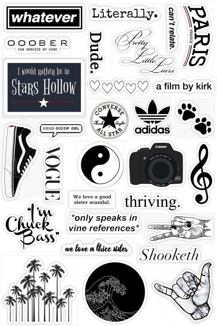 Black And White Stickers | Sticker Design throughout Printable Black and White Pictures