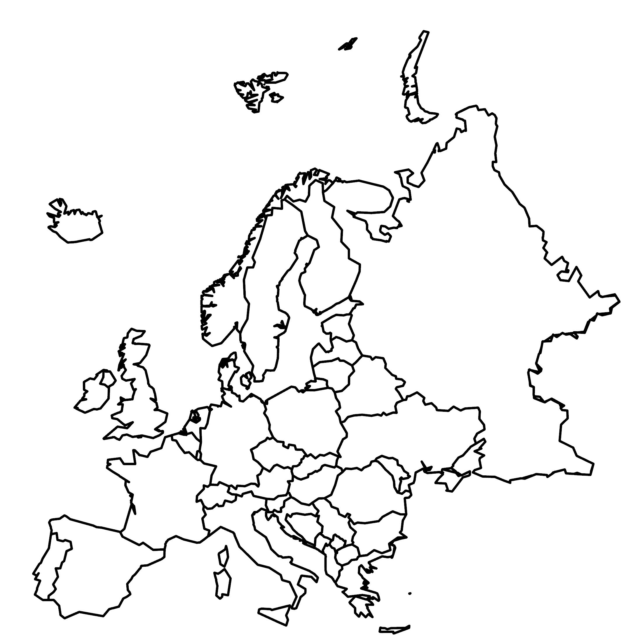 Blank Map Of Europe With Country Outlines - Gis Geography intended for Blank Map of Europe Printable