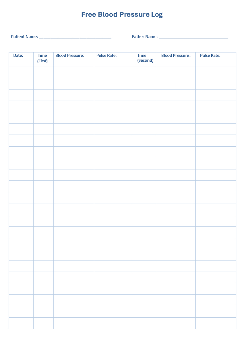 Blood Pressure Log Template | Free Word Templates within Pdf Free Printable Simple Blood Pressure Log