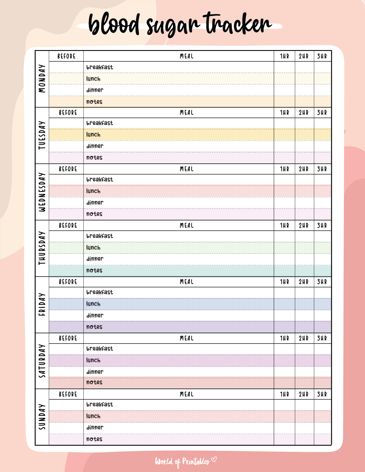 Blood Sugar Logs - World Of Printables with regard to Free Printable Blood Sugar Log Sheets