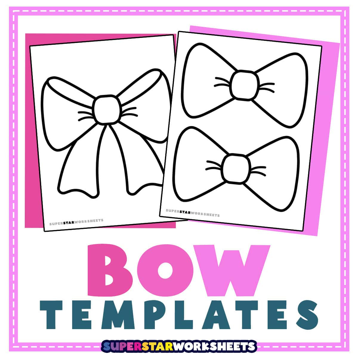 Bow Template (Free Printables) - Superstar Worksheets for Free Bow Template Printable