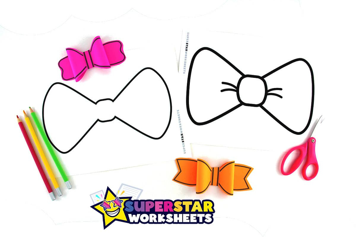 Bow Template (Free Printables) - Superstar Worksheets with Free Bow Template Printable