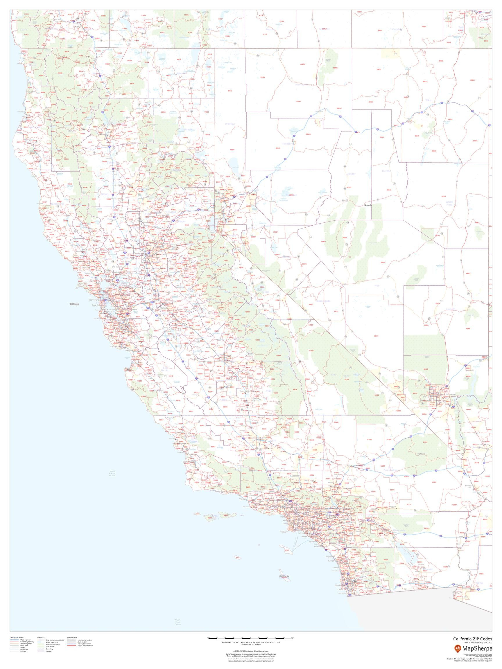 California Zip Code Map | Stanfords with regard to Printable California Zip Code Map