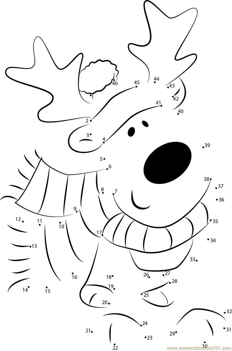 Cartoon Christmas Decorations Dot To Dot Printable Worksheet throughout Xmas Dot to Dot Printables