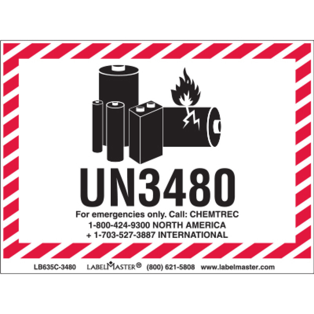 Chemtrec Un3481 Lithium Battery Handling Marking, 100Mm X 70Mm with regard to Fedex Free Printable Un3481 Label