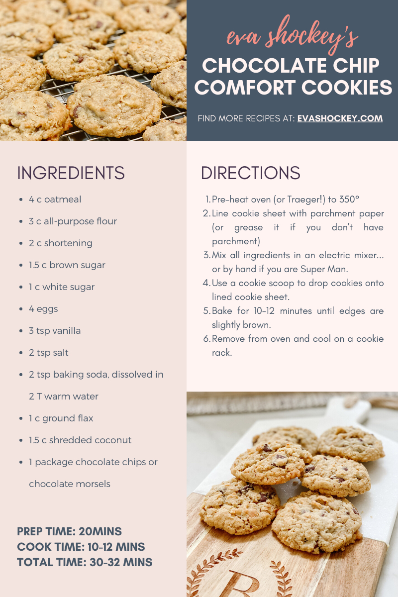 Chocolate Chip Comfort Cookies - Eva Shockey inside Choc Chip Printable Easy Cookie Recipes
