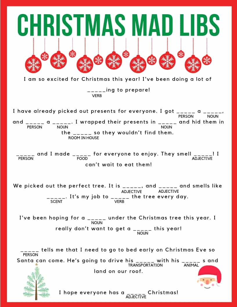 Christmas Mad Libs - Jac Of All Things in Holiday Mad Libs Free Printable