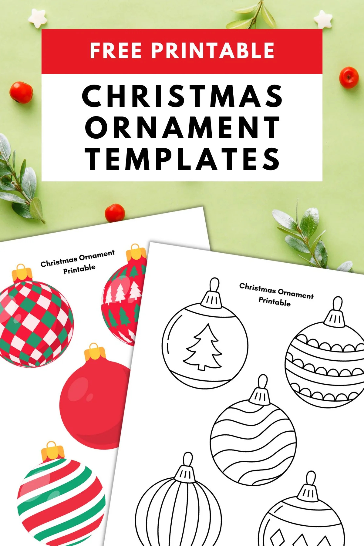Christmas Ornament Printable — Gathering Beauty with Free Printable Christmas Tree Ornaments