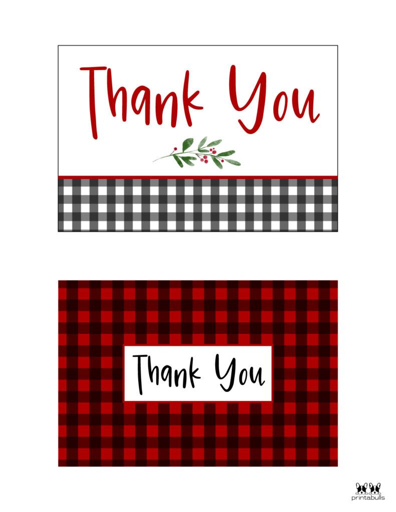 Christmas Thank You Cards - 25 Free Printable Cards | Printabulls for Christmas Thank You Cards Printable