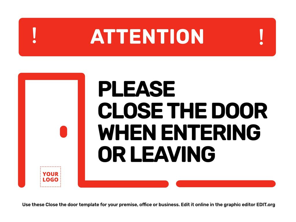 Close The Door Posters To Edit Online regarding Free Printable Office Door Signs Templates