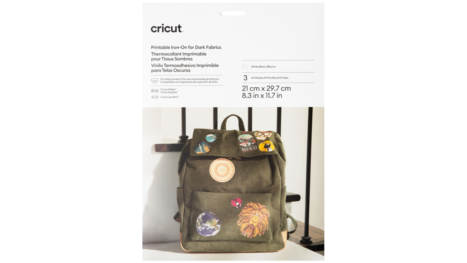 Cricut 3-Sheets A4 Printable Iron-On For Dark Fabrics | Harvey Norman pertaining to Printable Iron on Vinyl For Dark Fabric