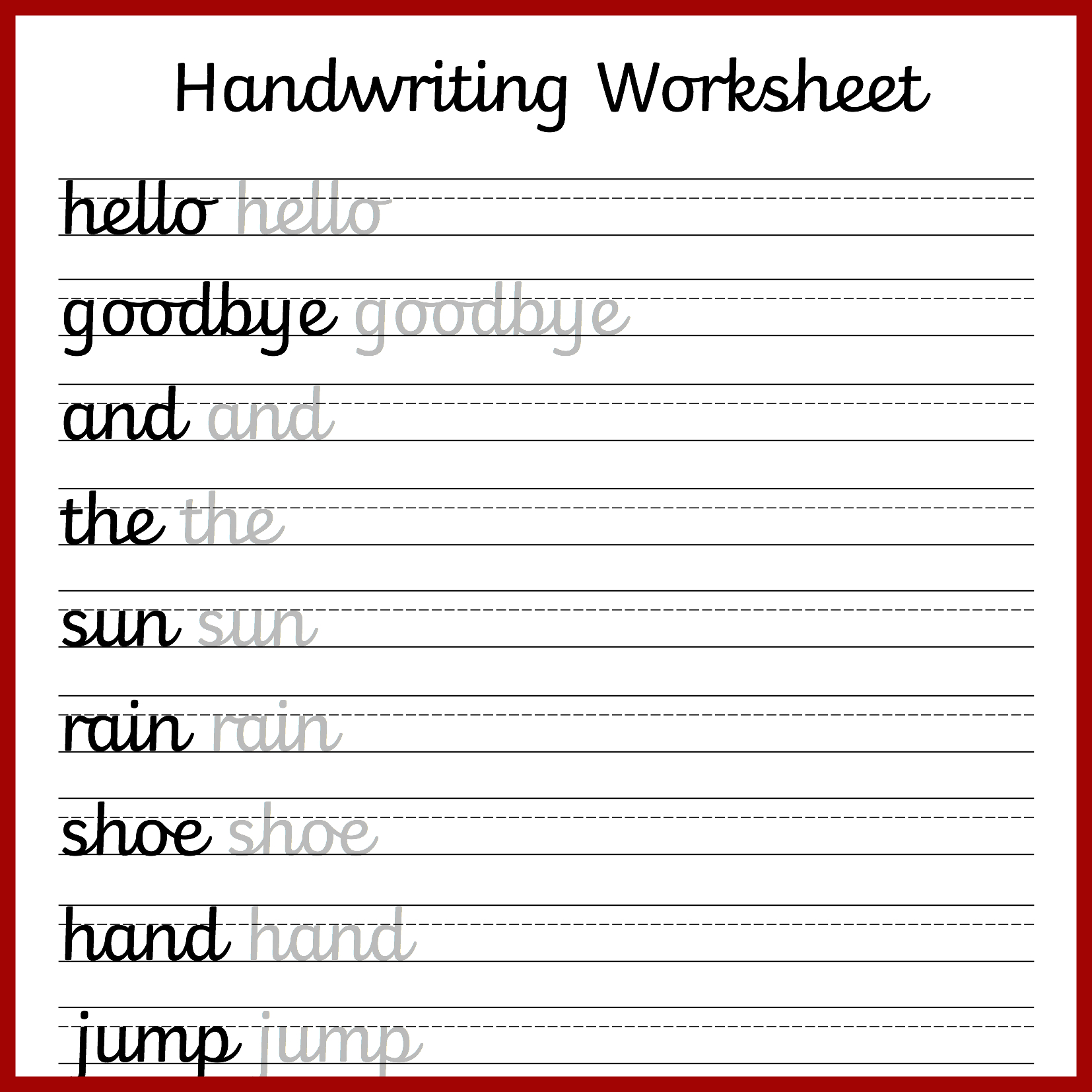 Cursive Handwriting Worksheets – Free Printable! | Mama Geek for Handwriting Practice Sheets Free Printable