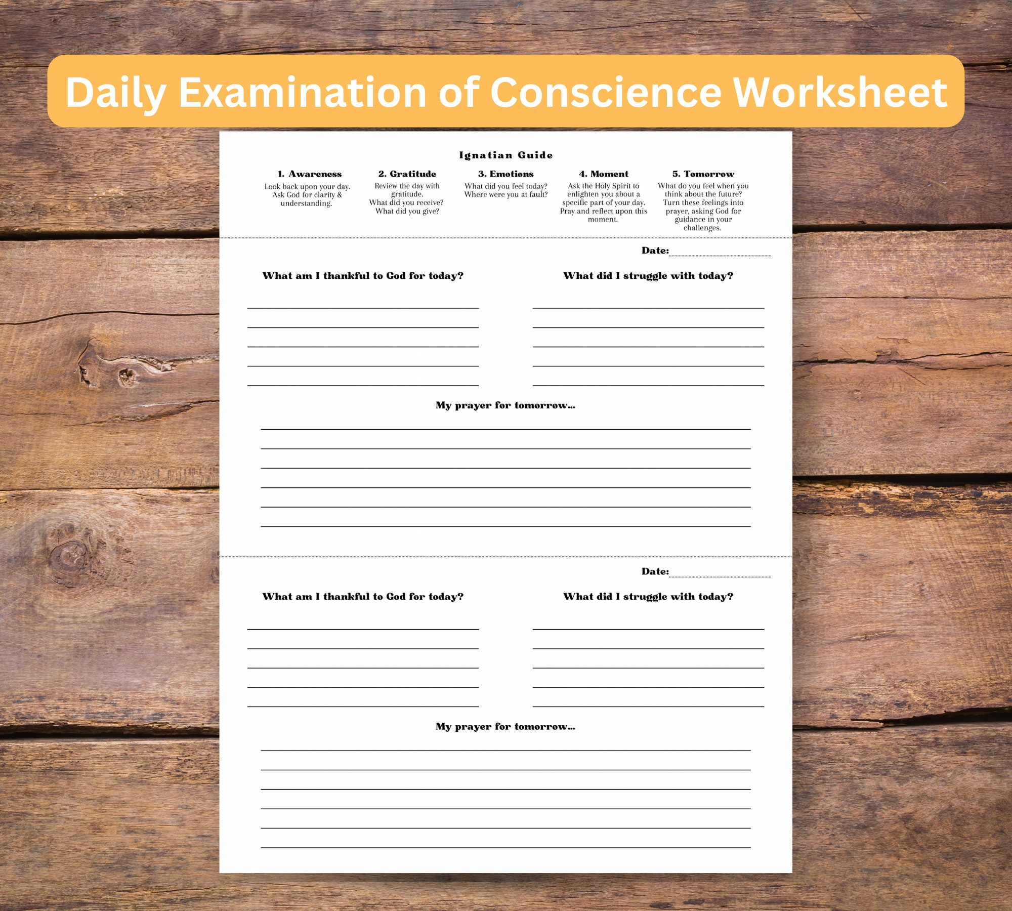 Daily Examen Worksheet- Catholic Church, Gift For Confirmation with regard to Printable Examination Of Conscience Worksheet