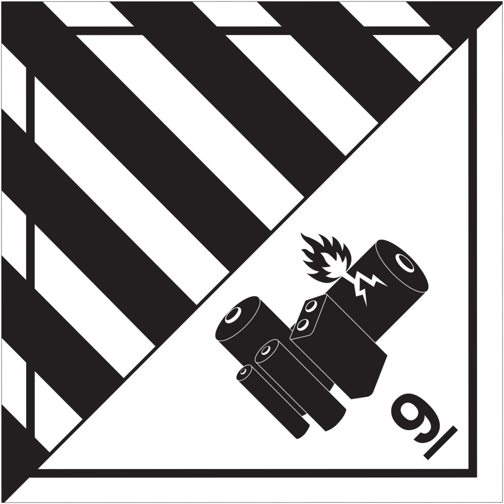 Dangerous Goods Class 9A Un3481 Lithium Battery Label 100X120Mm for Fedex Free Printable Un3481 Label