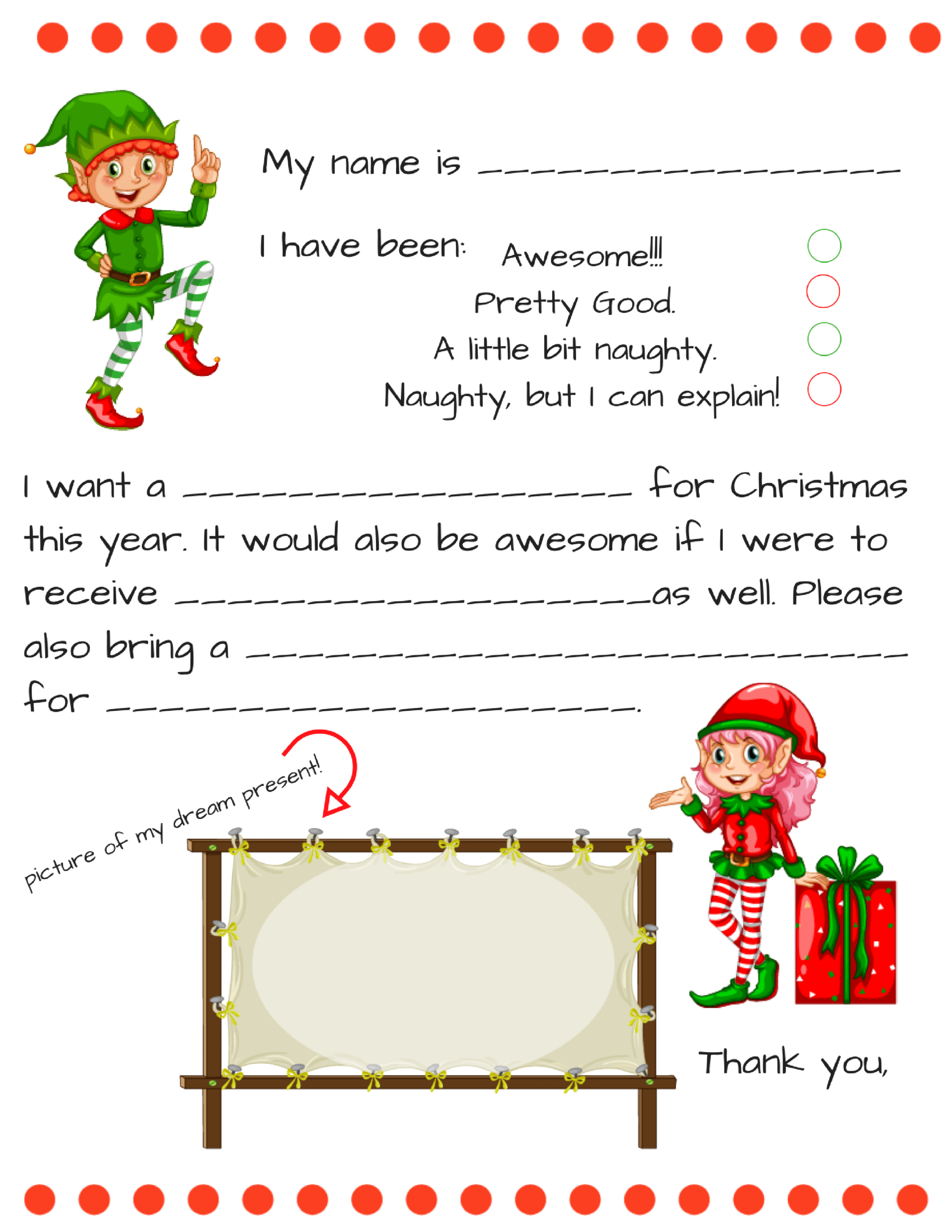 Dear Santa Fill In Letter Template - Momdot within Dear Santa Letter Template Free Printable