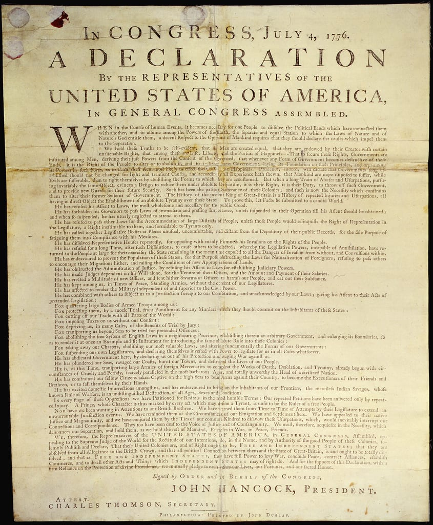 Declaration Of Independence - July 4, 1776 | Teaching American History for The Willie Lynch Letter Printable