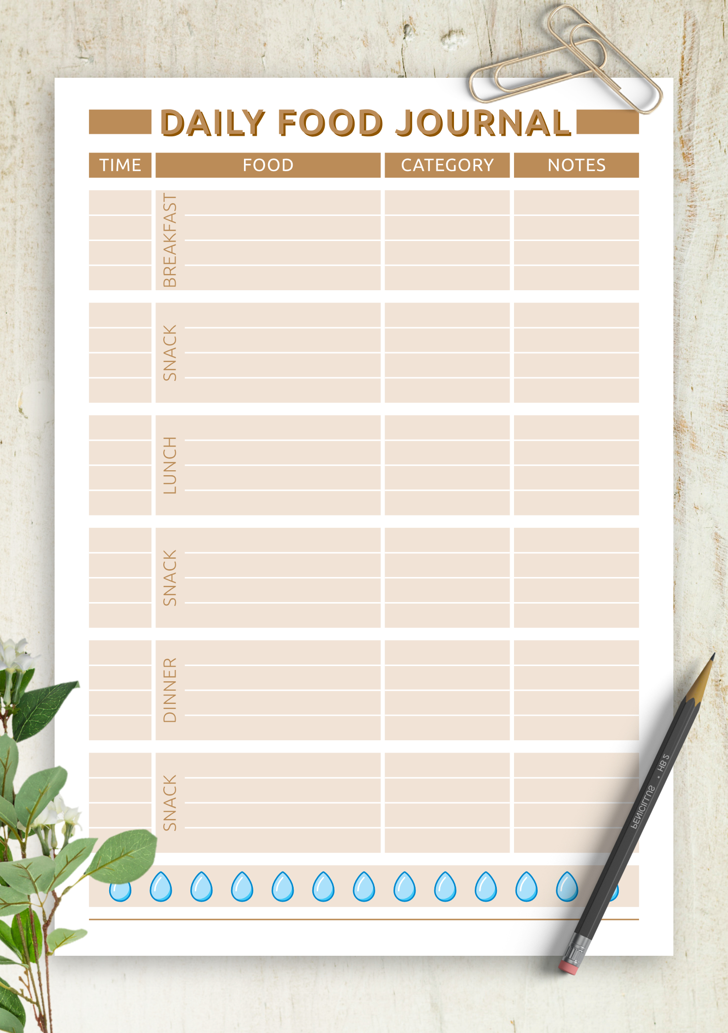 Download Printable Daily Food Journal Pdf with Printable Food Journal Food Diary Template