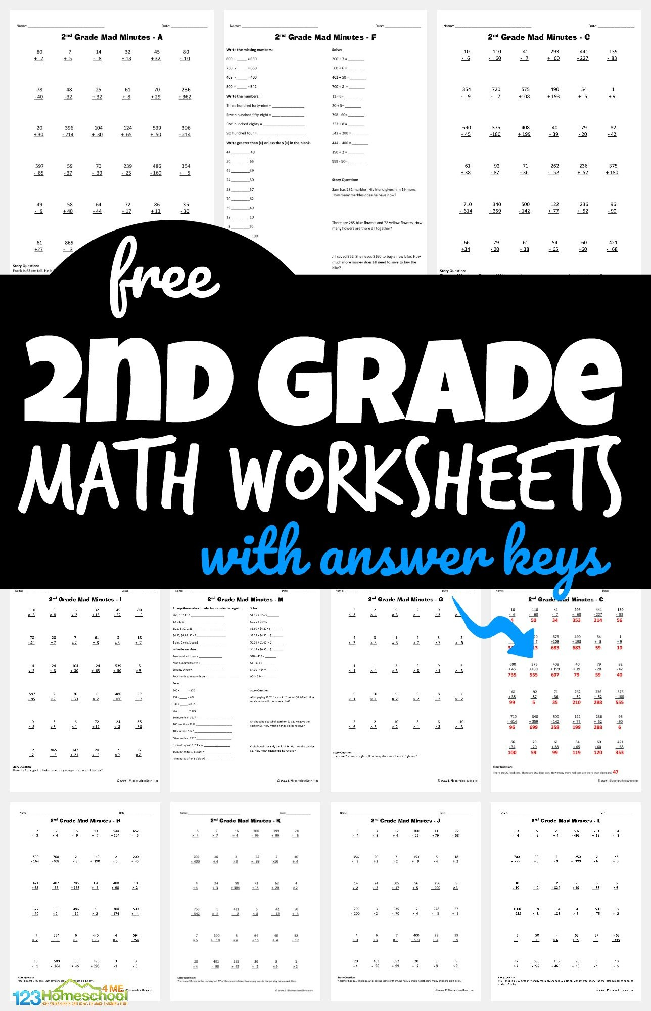 ✏️ Free Printable 2Nd Grade Math Minutes Worksheets Pdf with 2nd Grade Worksheets Free Printable