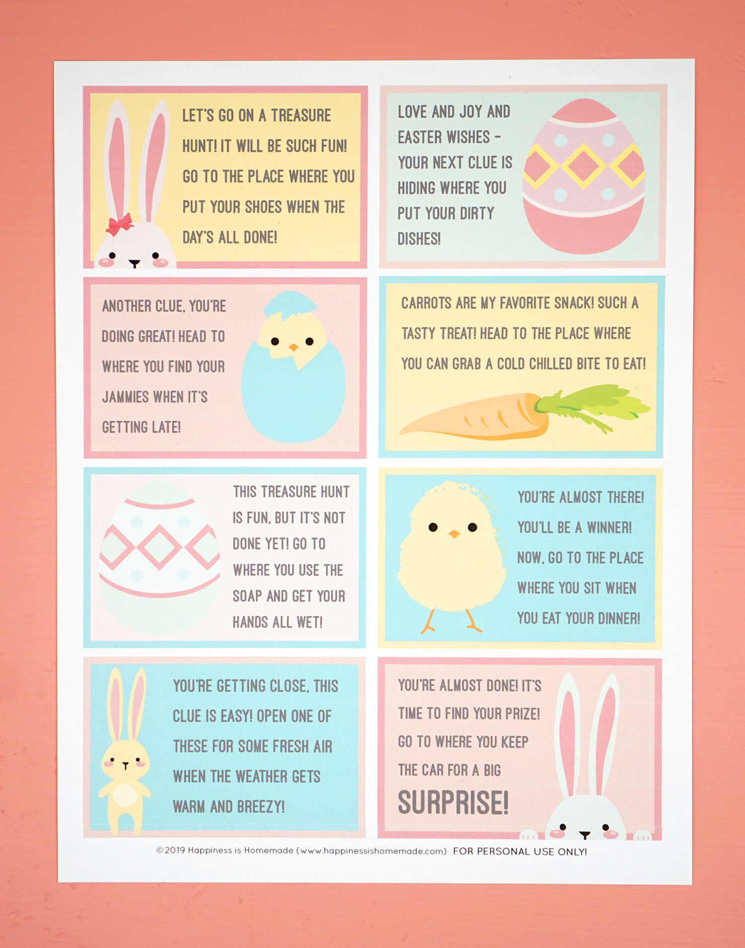 Easter Scavenger Hunt - Free Printable! - Happiness Is Homemade inside Free Printable Easter Scavenger Hunt
