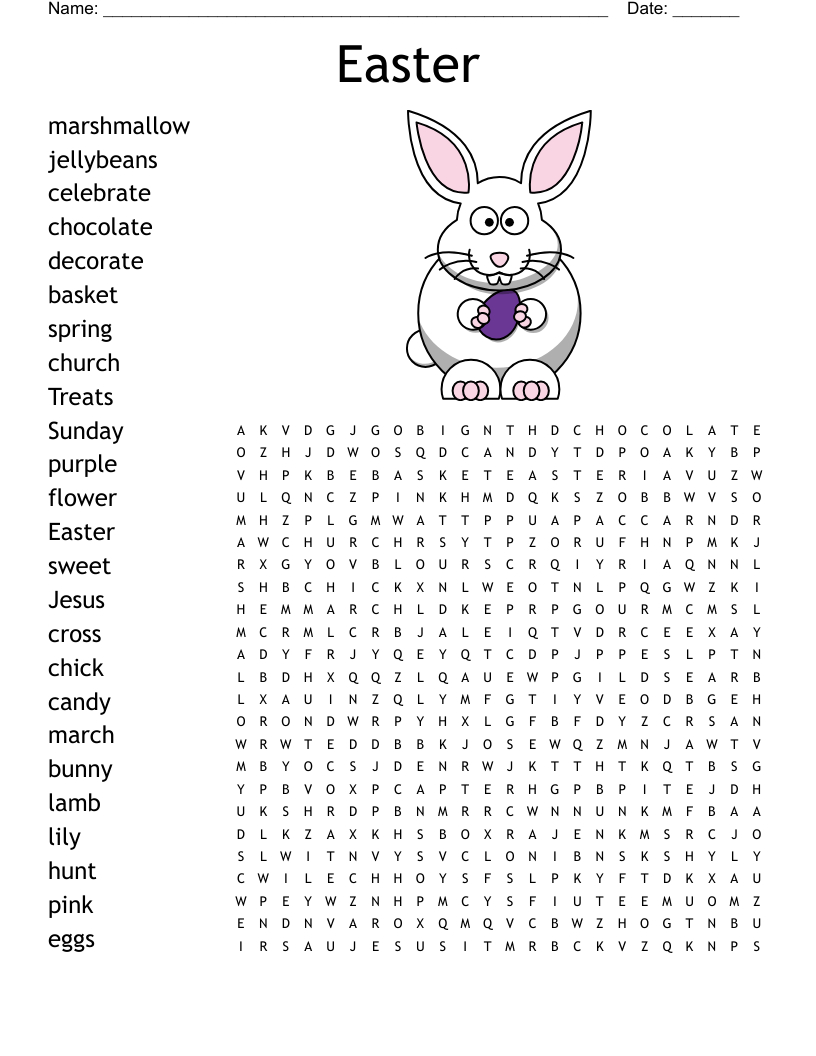 Easter Word Search - Wordmint throughout Easter Word Search Free Printable