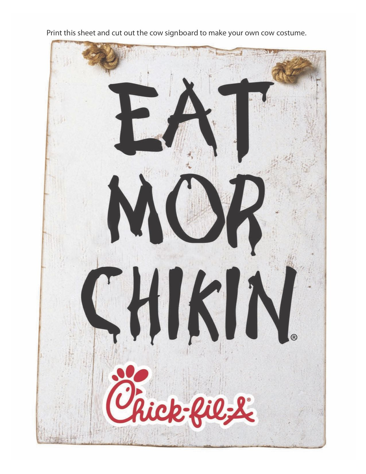Eat Mor Chikin Printable Sign - Printable with Eat More Chicken Sign Printable