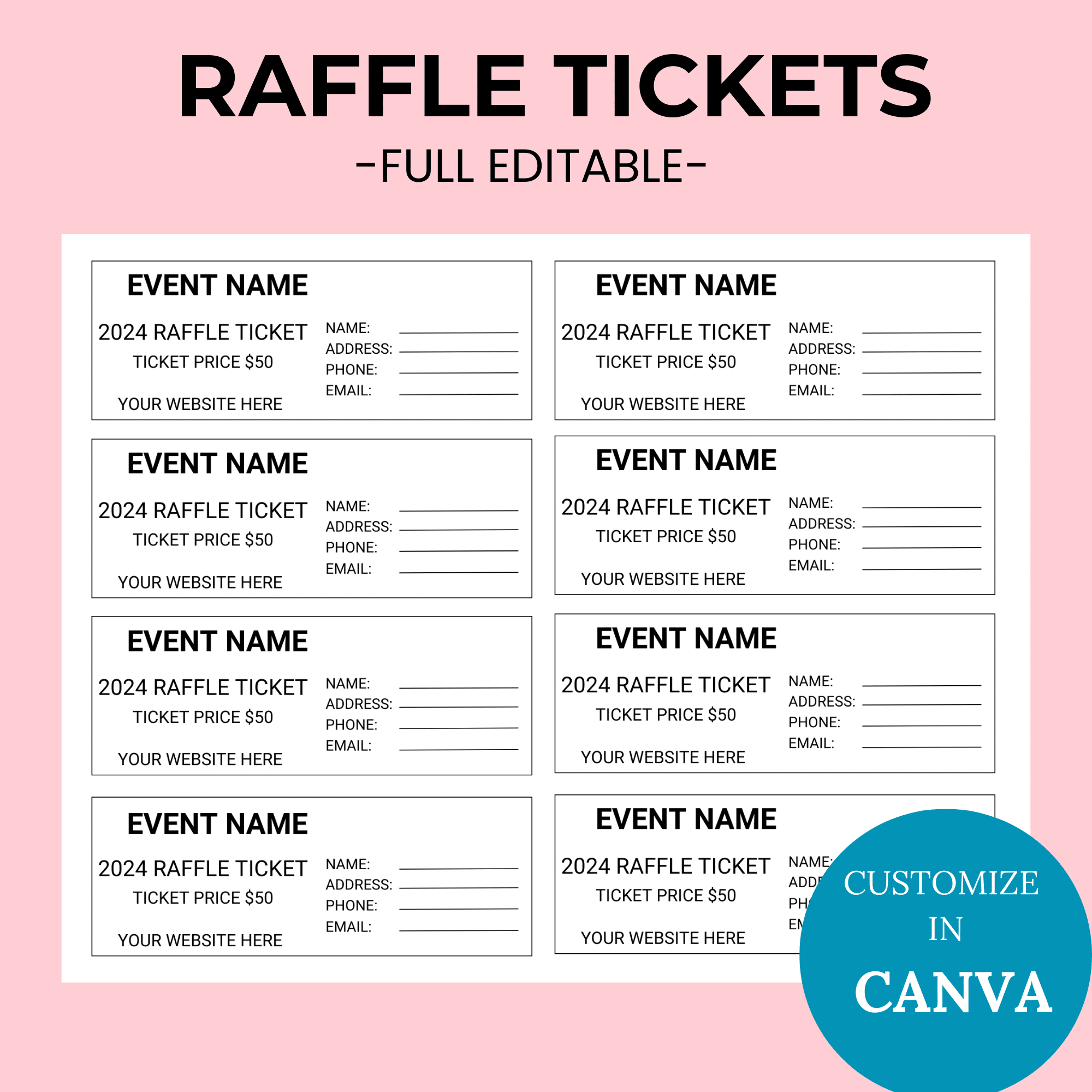 Editable Raffle Ticket Printable for Raffle Tickets Free Printable Template