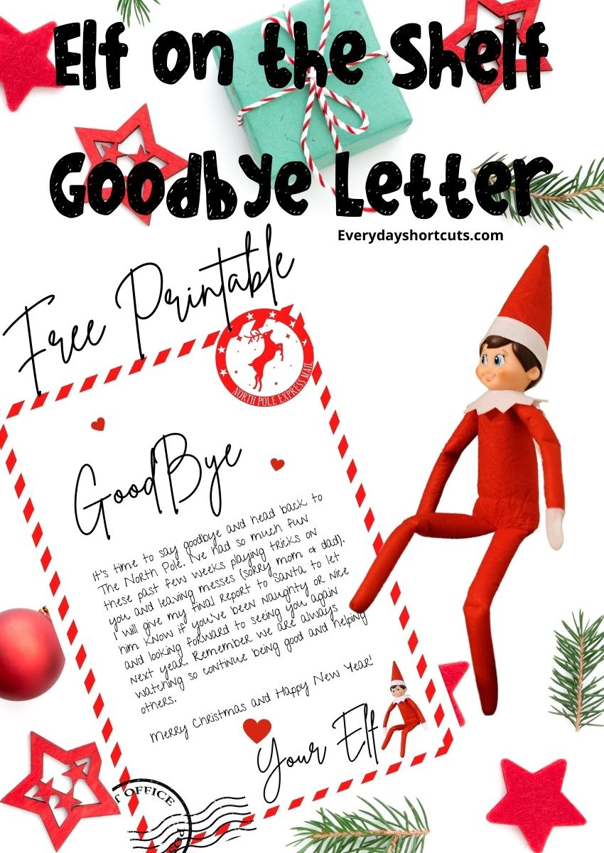 Elf On The Shelf Goodbye Letter Free Printable - Everyday Shortcuts with regard to Printable Goodbye Elf on the Shelf Letter