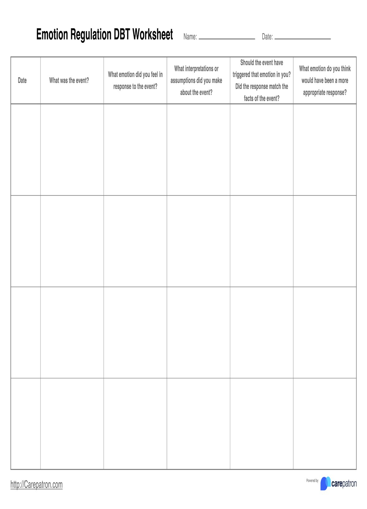 Emotion Regulation Dbt Worksheets inside Free Printable Emotional Regulation Worksheets For Adults